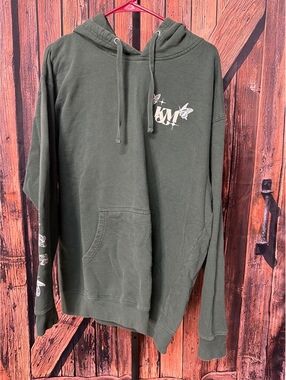 Kacey Musgraves XL Olive Green Hoodie with Butterfly Prints